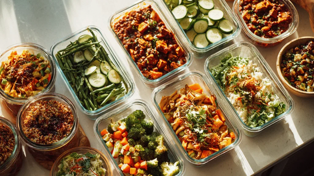 Weight Loss Recipes That Actually Feel Like Comfort Food 7 Weight loss meal prep containers with healthy dinners and bowls