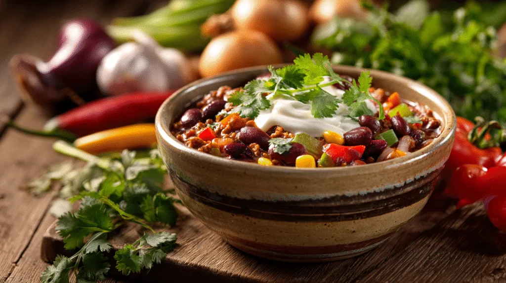 Weight Loss Recipes That Actually Feel Like Comfort Food 3 High protein turkey chili for weight loss with vegetables and beans