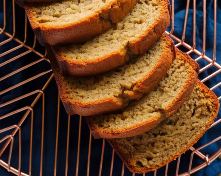 Healthy banana bread no sugar whole wheat baked loaf with banana slices on top