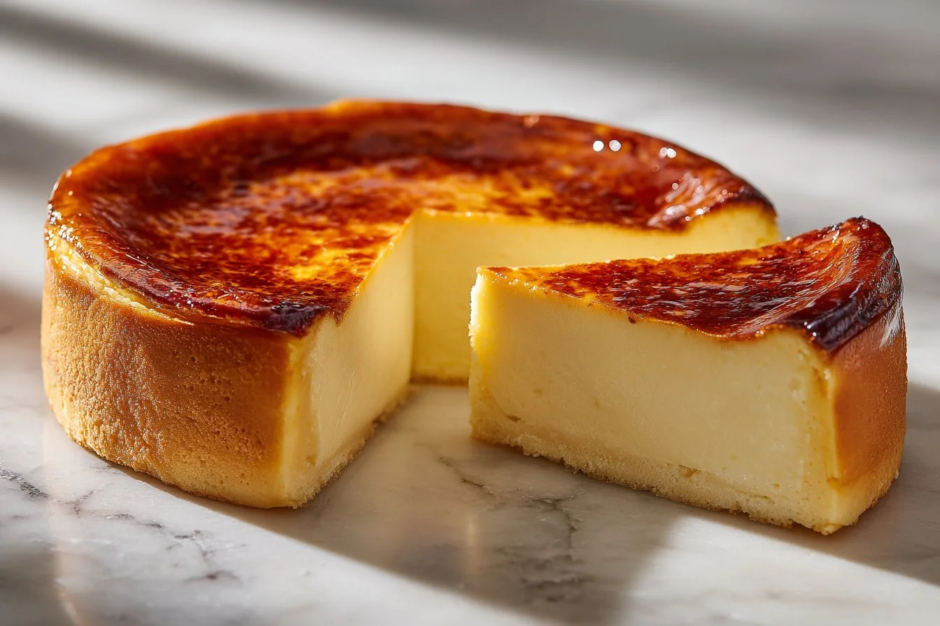Indulgent Burnt Basque Cheesecake served in a loaf pan