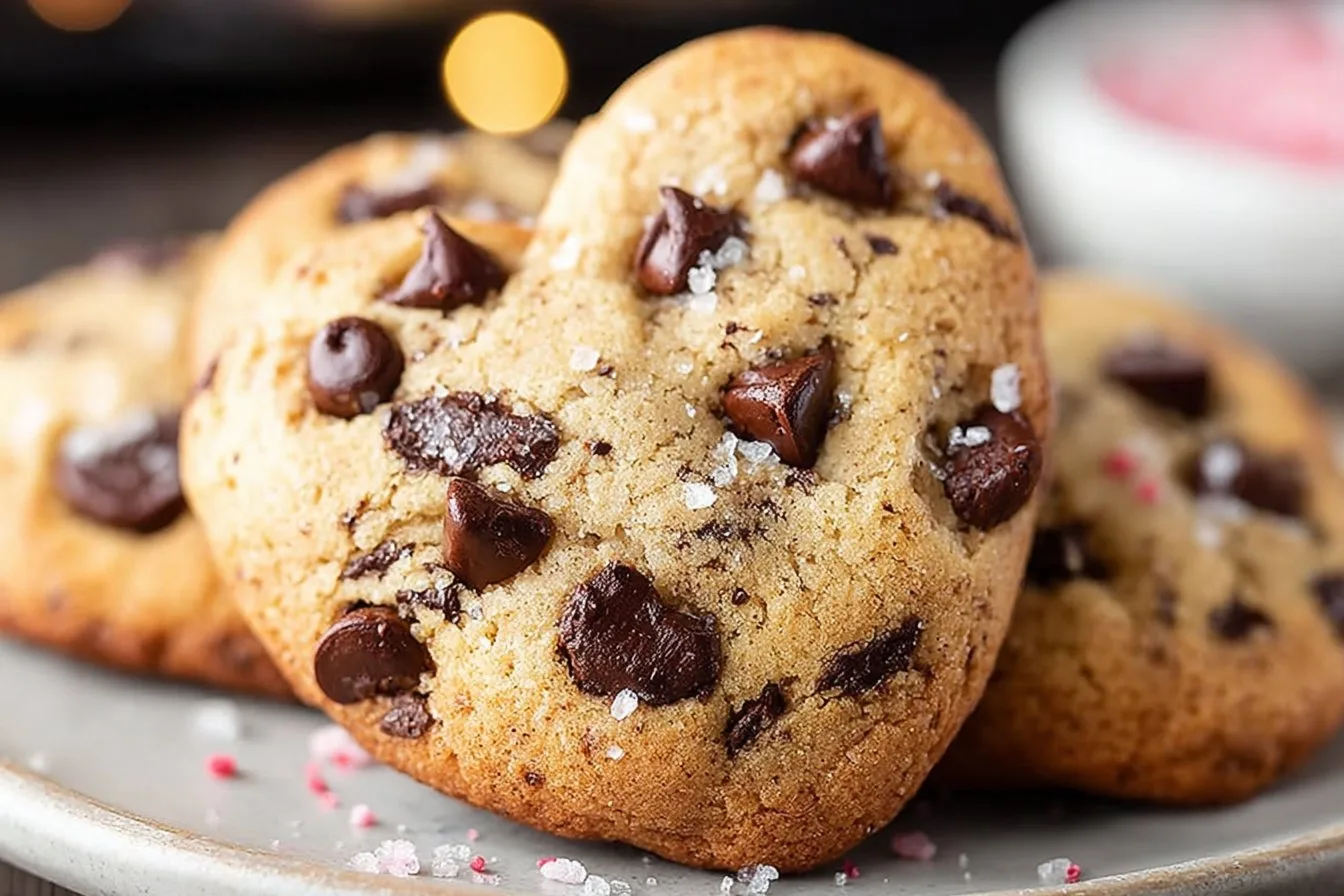 Heart Shaped Chocolate Chip Cookies