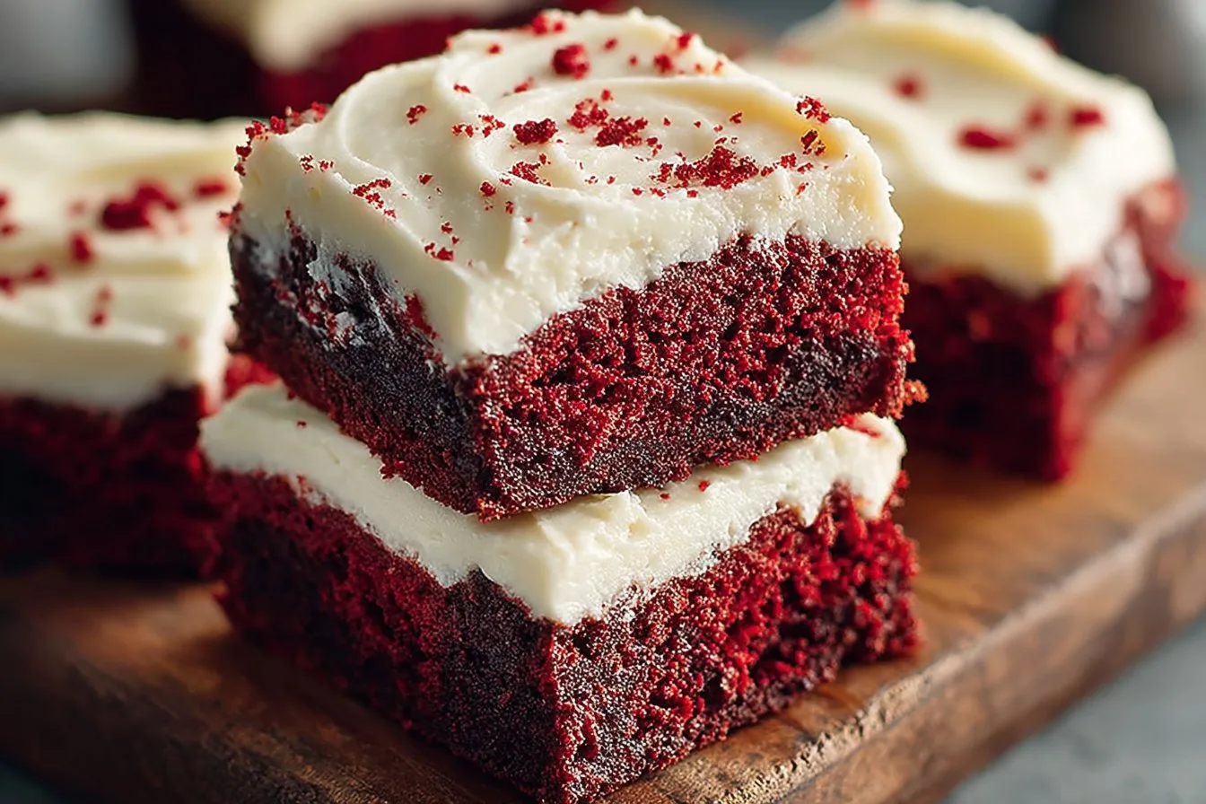 Red Velvet Brownies with Cream Cheese Frosting