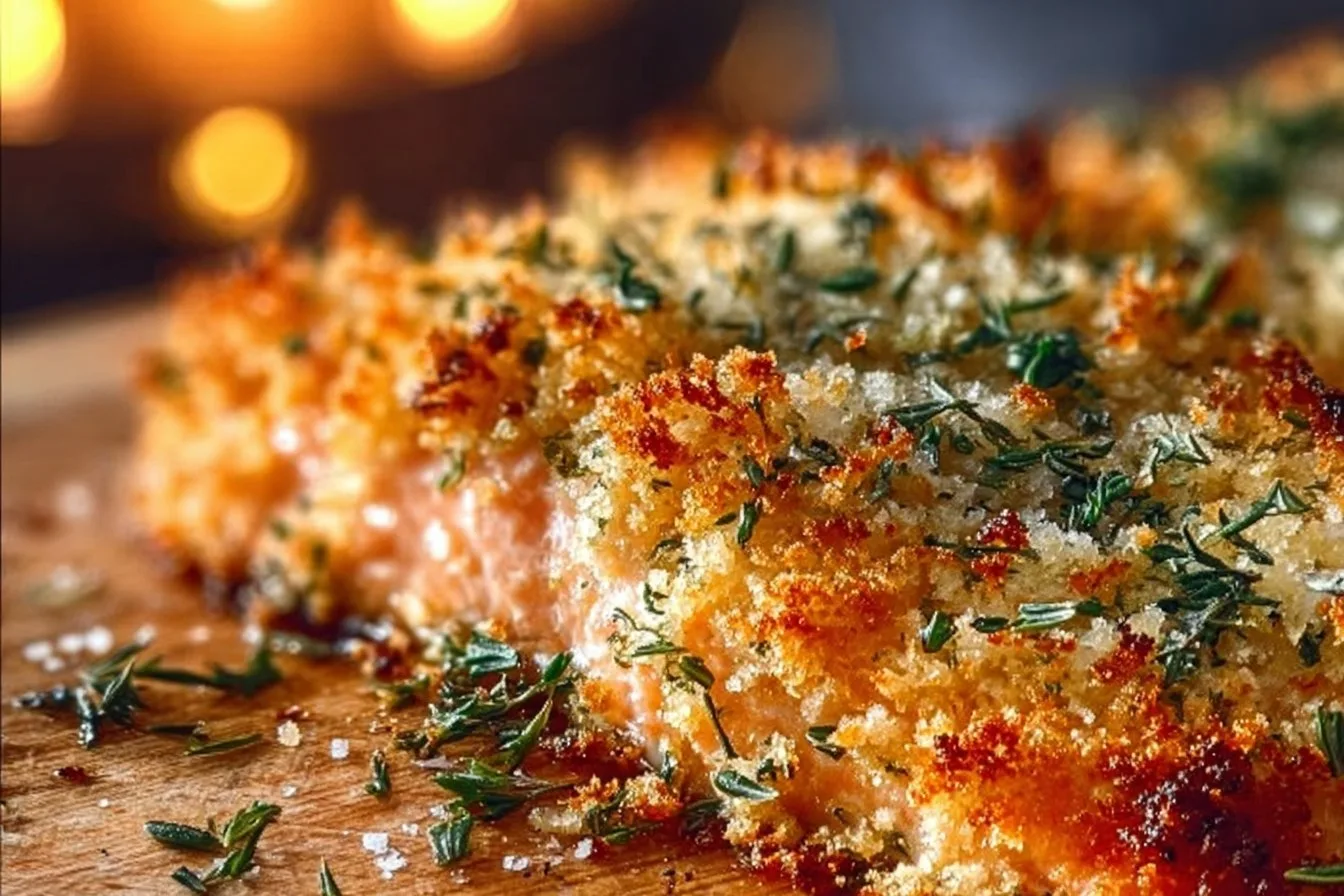 Crispy Parmesan Salmon Bake
