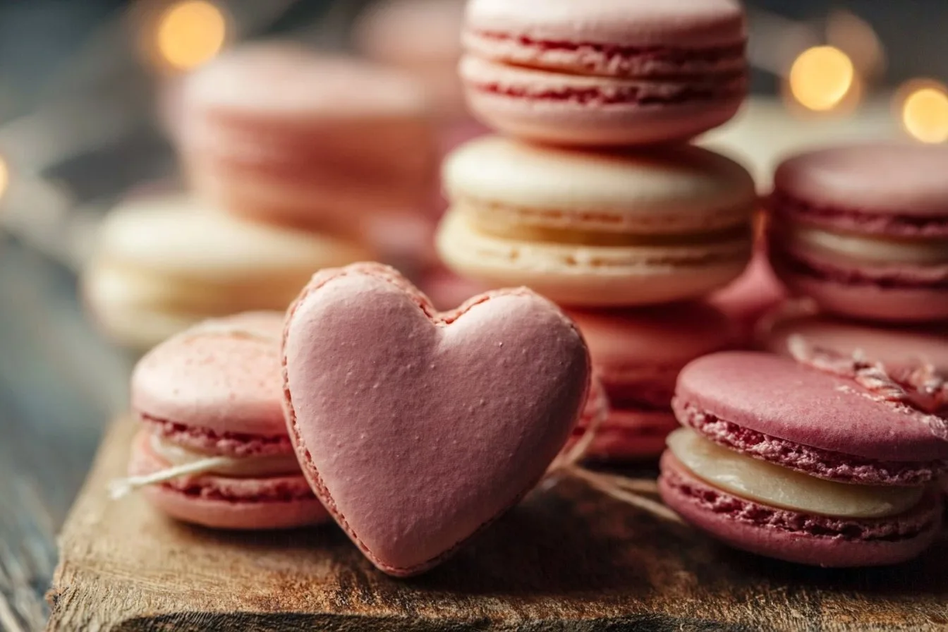 Heart-Shaped Macarons 4 Heart-Shaped Macarons