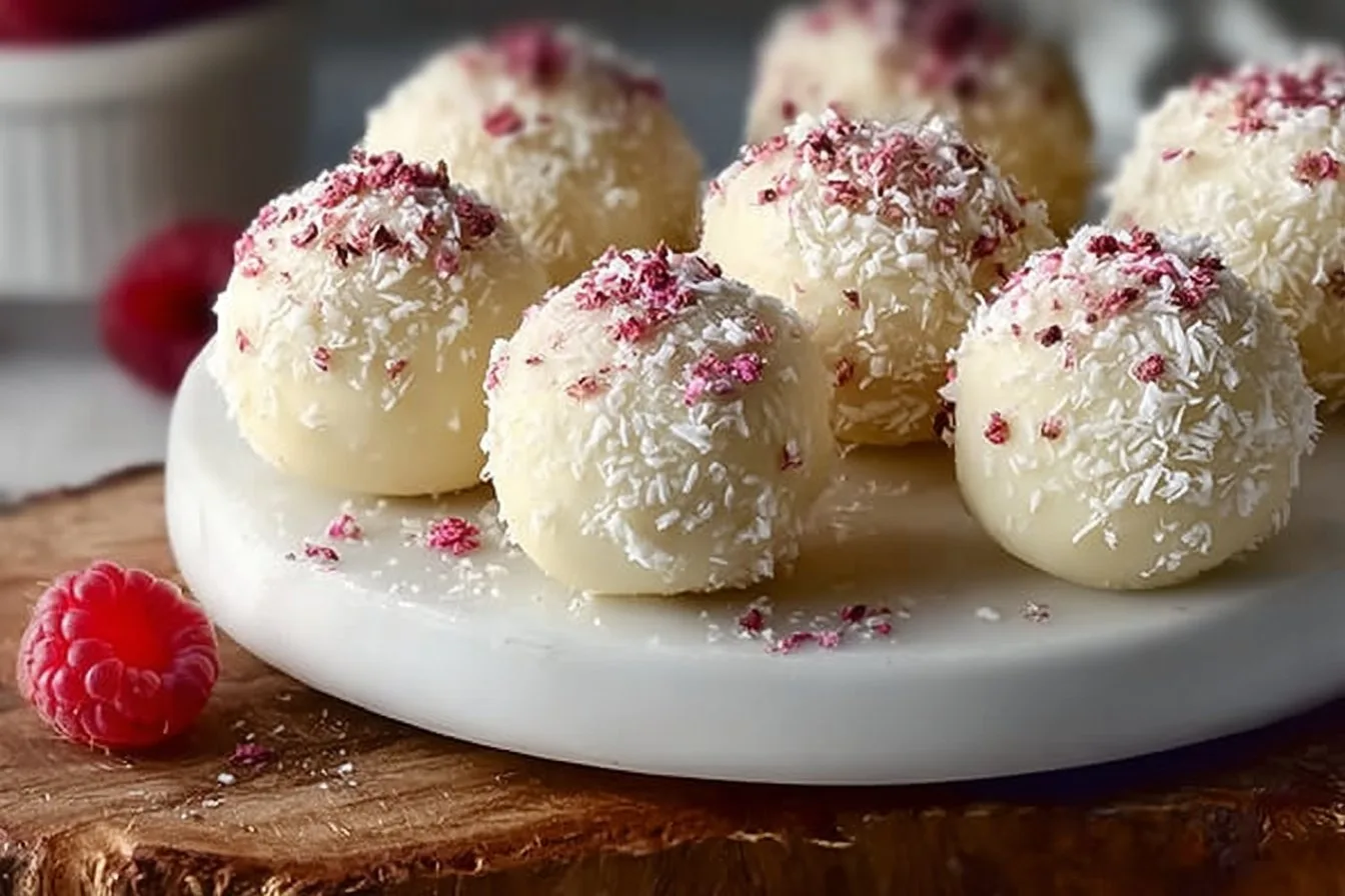 White Chocolate Raspberry Truffles