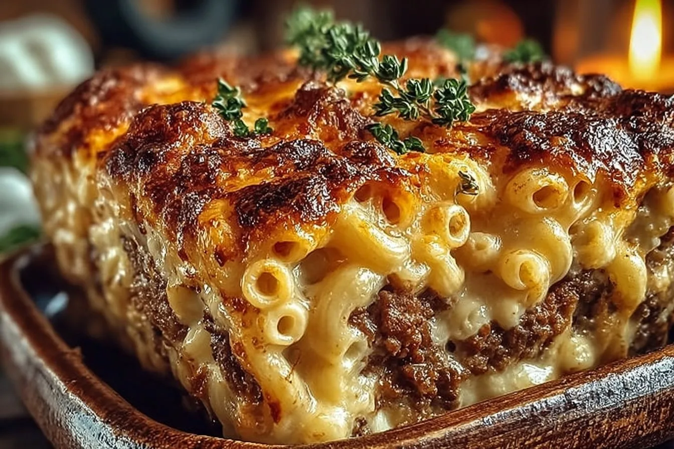 Mac and Cheese Meatloaf Casserole
