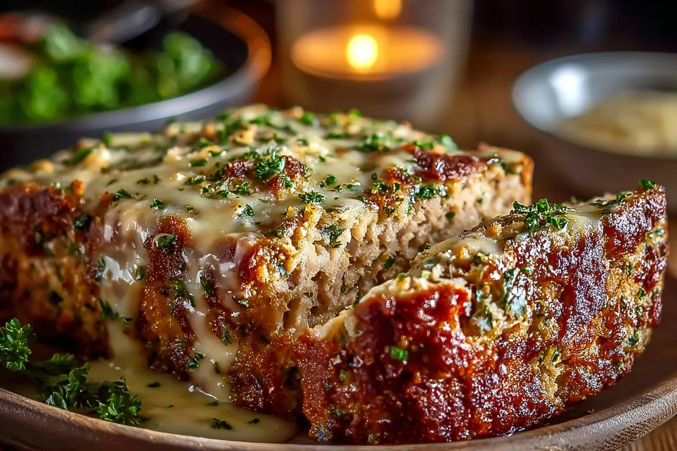 Garlic Parmesan Chicken Meatloaf
