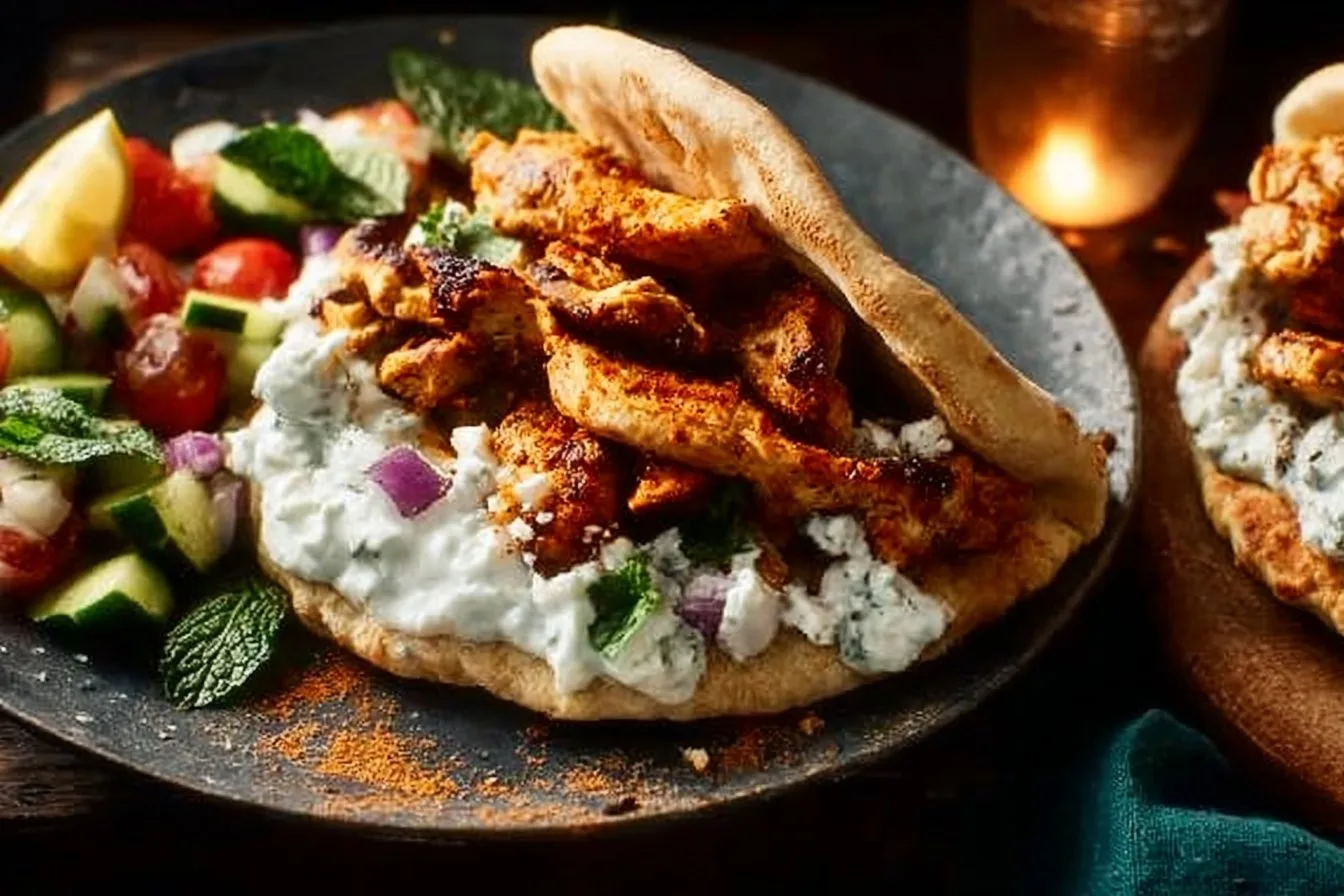 Sheet Pan Chicken Pitas With Tzatziki