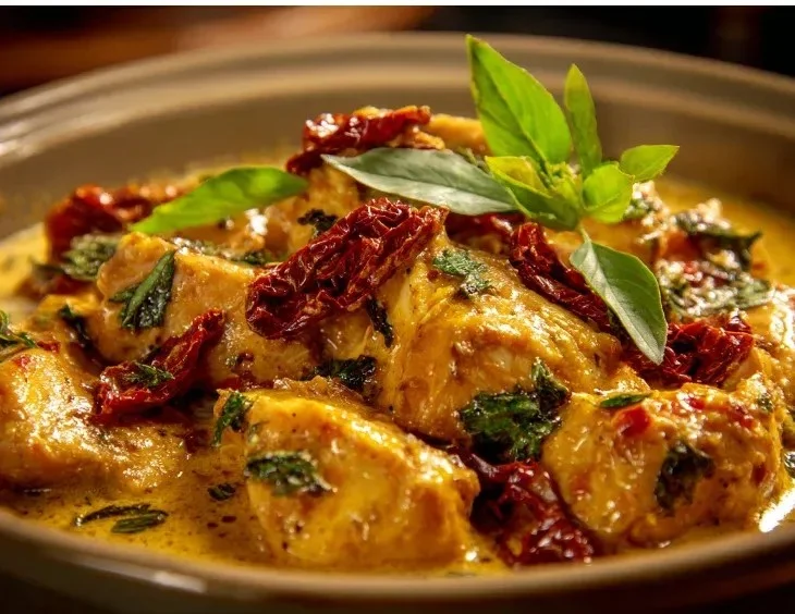 Delicious Crock Pot Marry Me Chicken served with herbs and creamy sauce