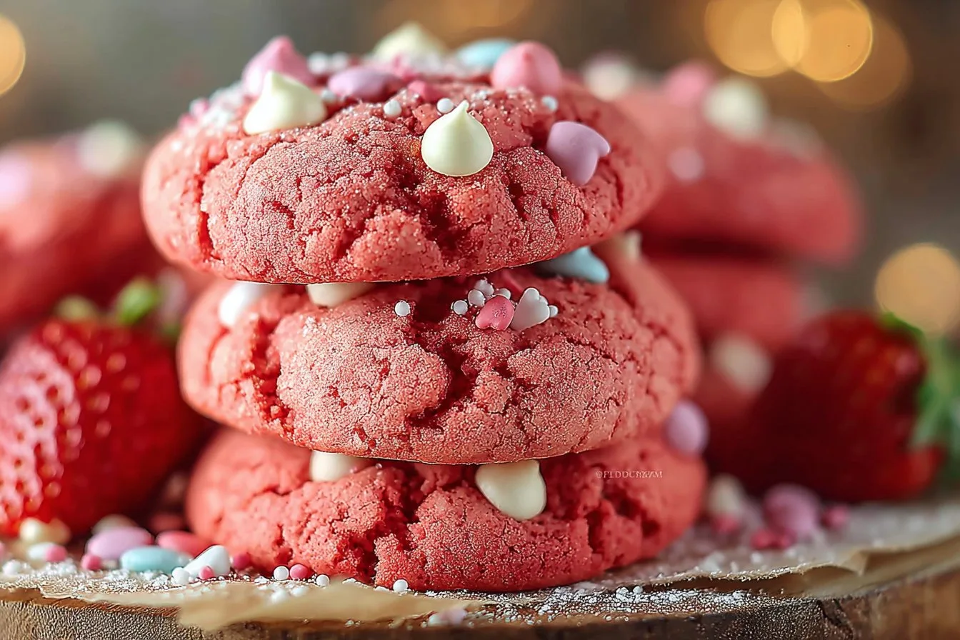 Strawberry Cake Mix Cookies
