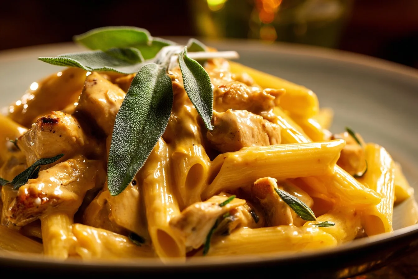 A bowl of Marry Me Chicken Pasta showcasing creamy sauce and delicious garnishes.