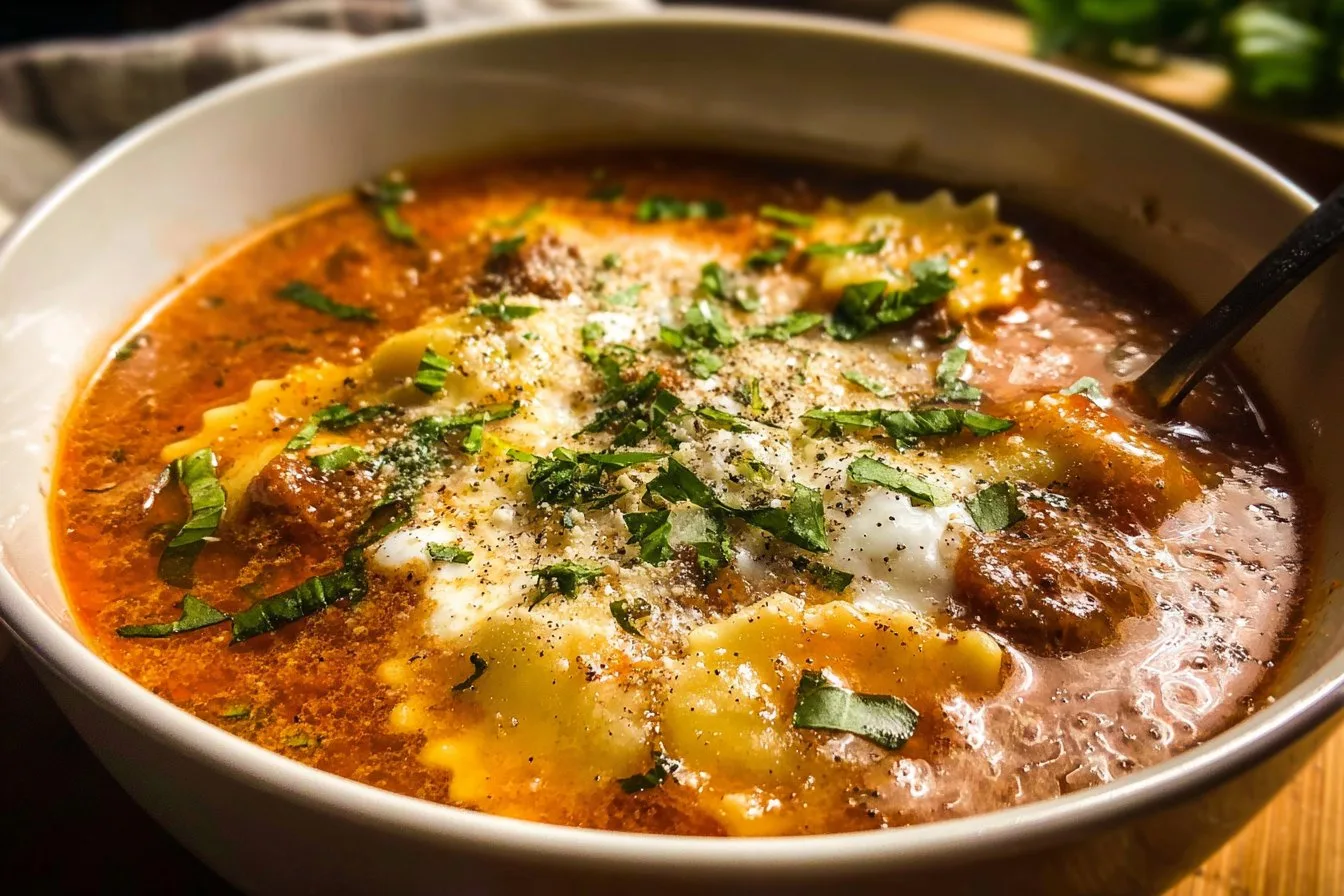 Easy Creamy Lasagna Soup