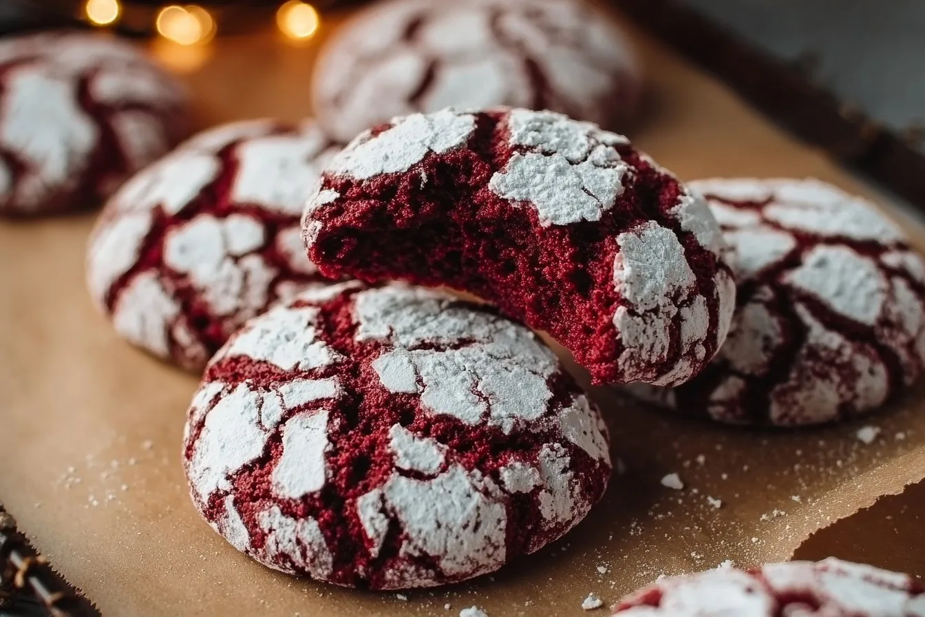 Red Velvet Crinkle Cookies 4 Red Velvet Crinkle Cookies