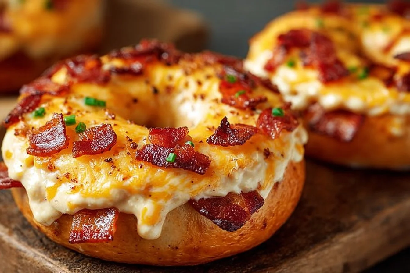 Creamy Bacon Cheddar Bagels 4 Creamy Bacon Cheddar Bagels