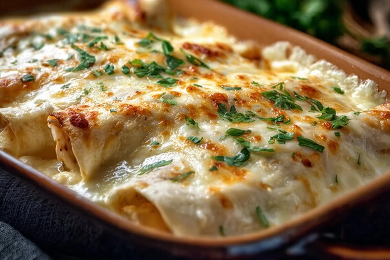 Creamy White Chicken Enchiladas