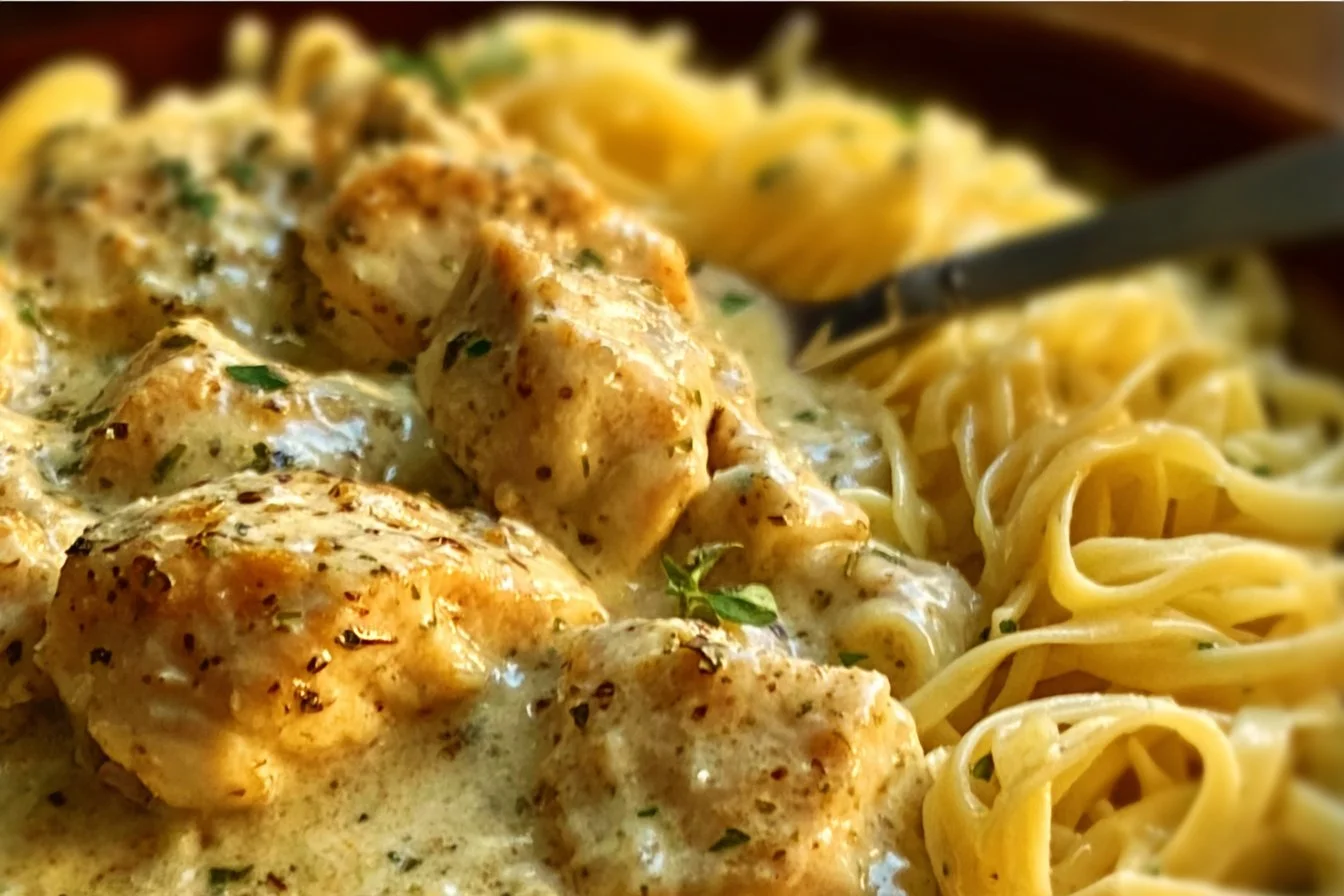 Delicious Crock Pot Angel Chicken served on a plate with herbs and spices.
