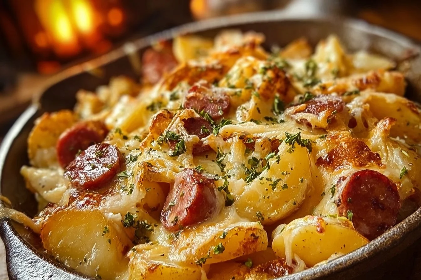 Cheesy Ranch Potatoes and Smoked Sausage