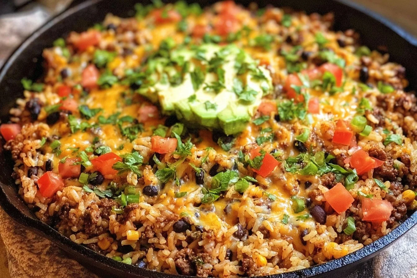 Cheesy Taco Rice Skillet