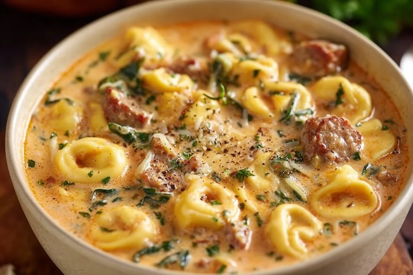 Creamy Tortellini Soup with Sausage