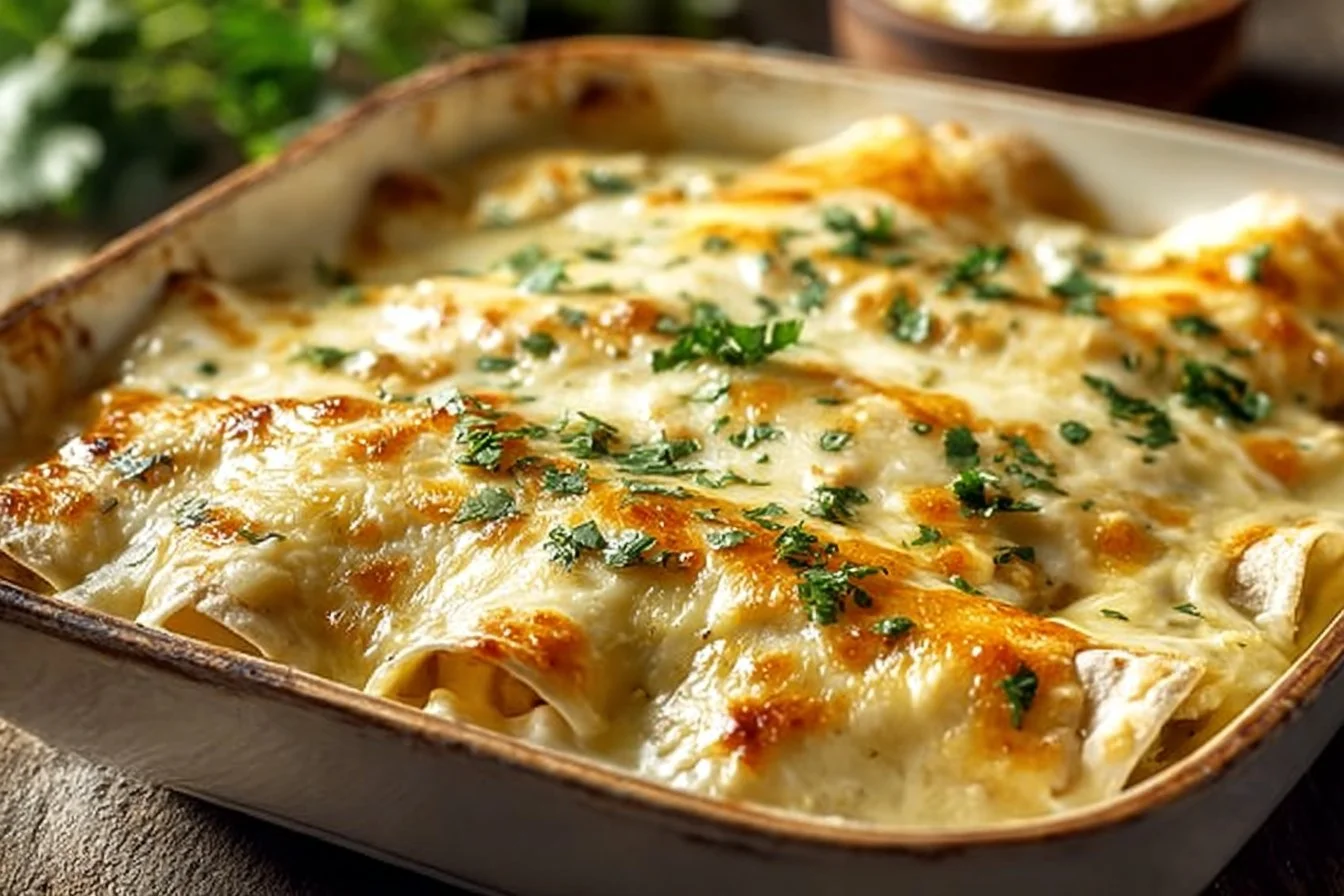 Creamy White Chicken Enchiladas