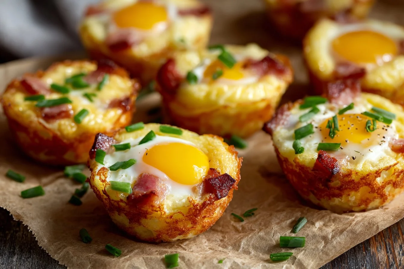 Delicious Ham and Cheese Egg Cups baked in muffin tin