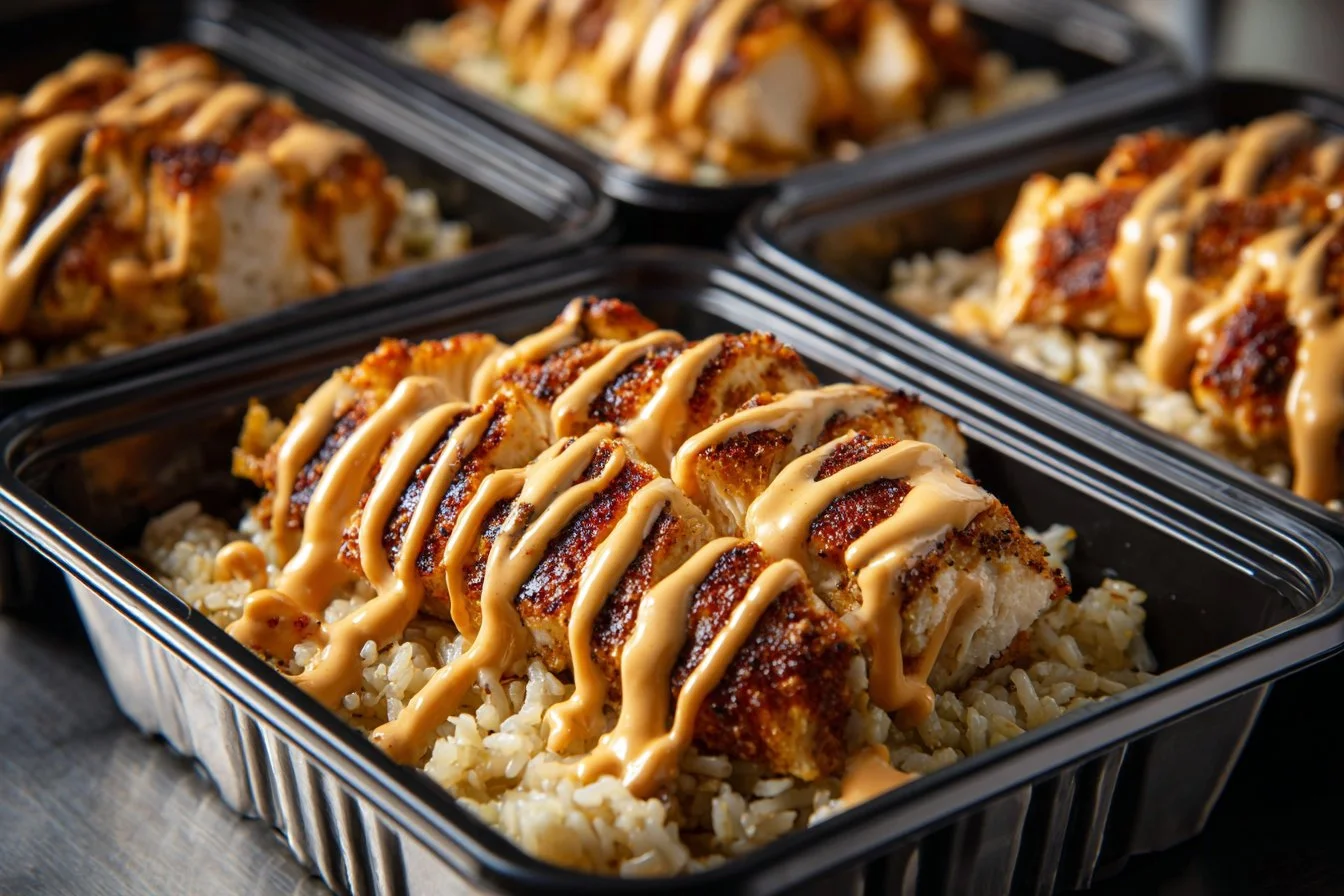 High Protein Creamy Cajun Chicken recipe served with rice