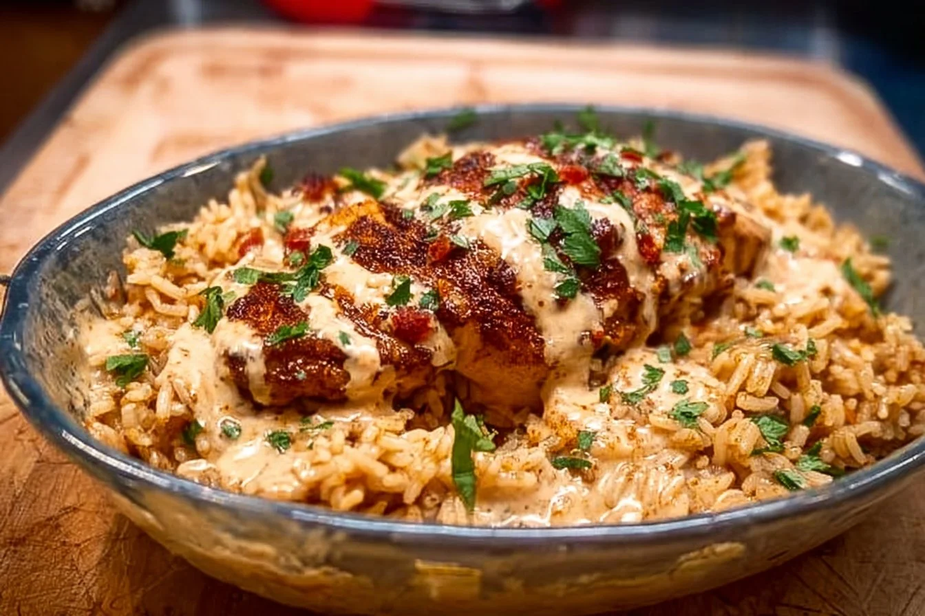 High Protein Creamy Cajun Chicken & Rice