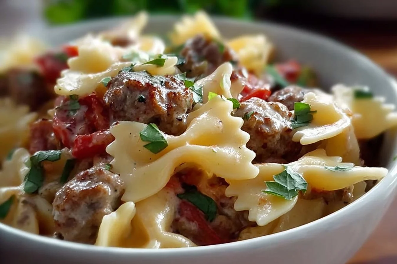 Italian Sausage with Bow Tie Pasta