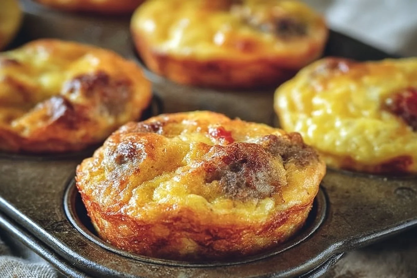 Keto Sausage Egg & Cheese Muffins