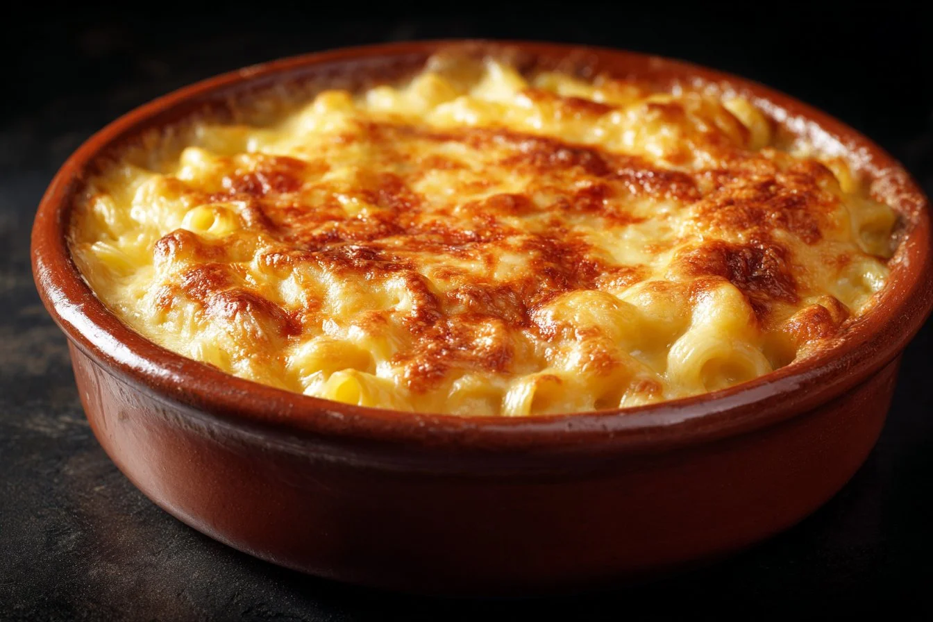 Delicious Southern Baked Macaroni and Cheese topped with golden breadcrumbs