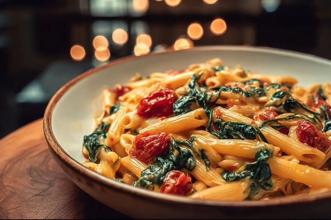 Tasty Spinach Tomato Pasta