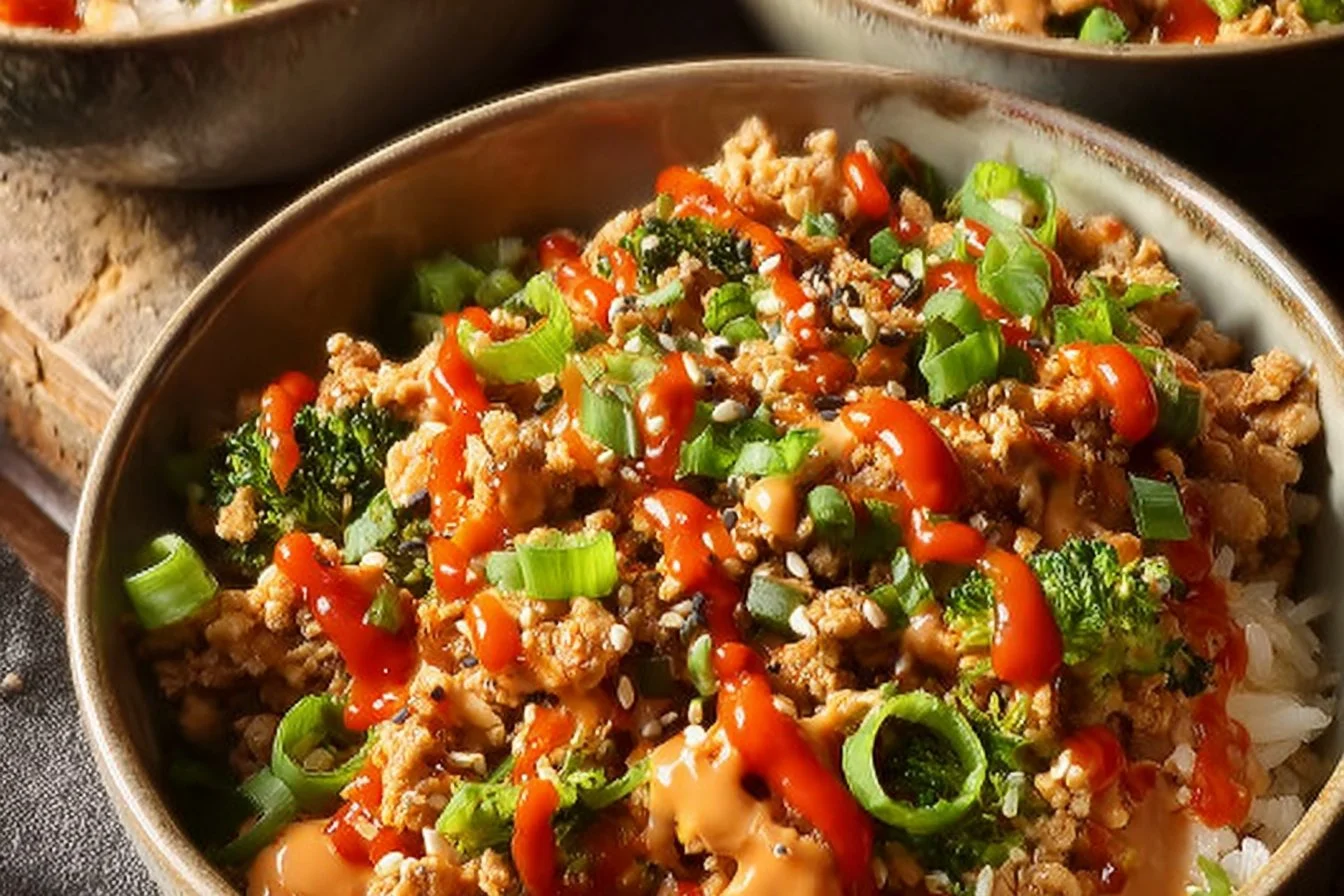 Bang Bang Ground Turkey Rice Bowls
