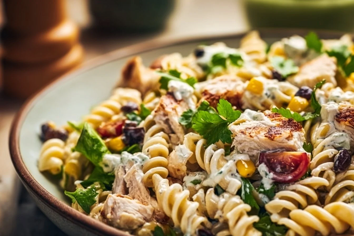 BBQ Chicken Pasta Salad 2 BBQ Chicken Pasta Salad