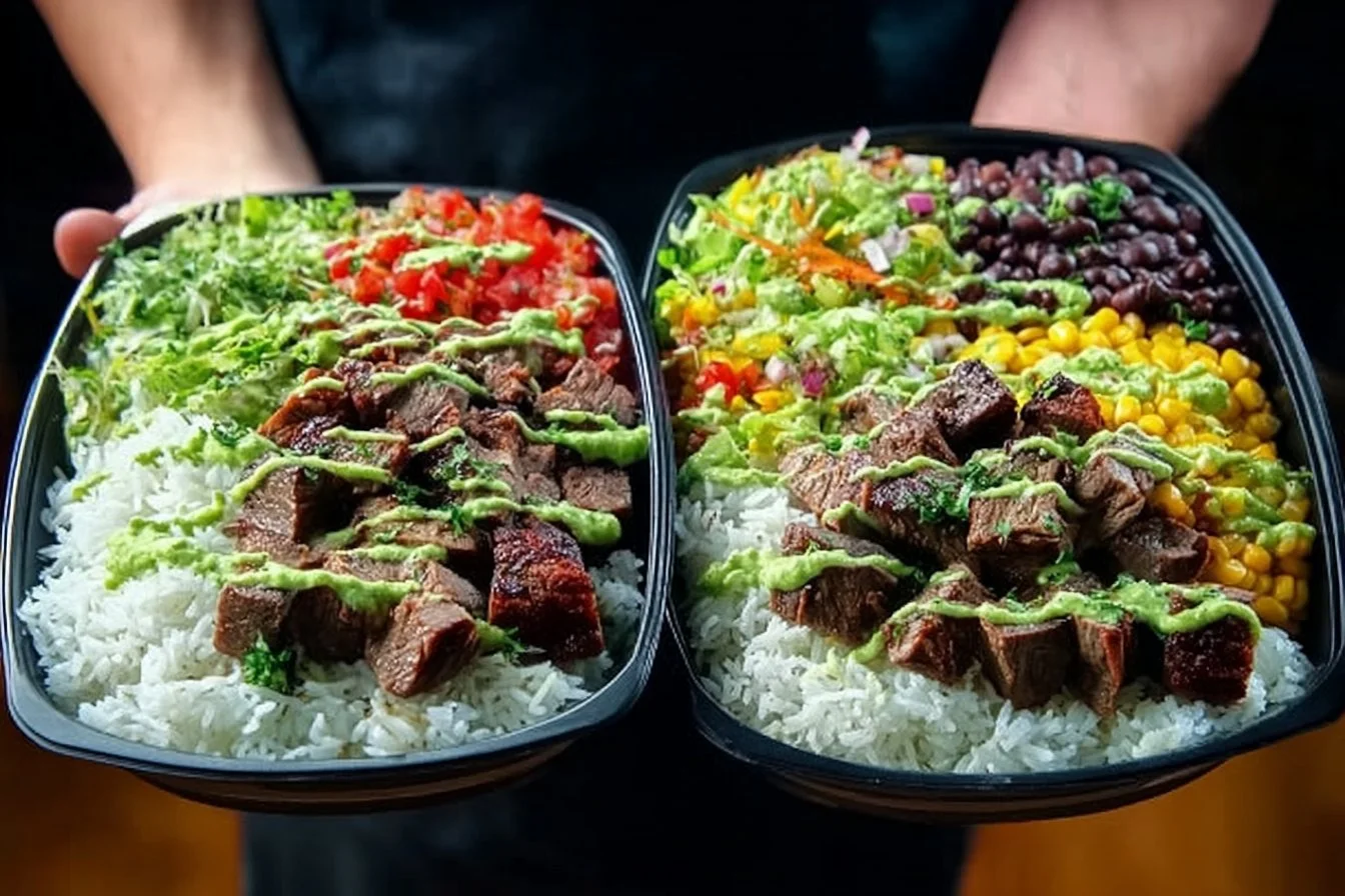 Delicious Chipotle steak bowls filled with fresh ingredients and tender steak.