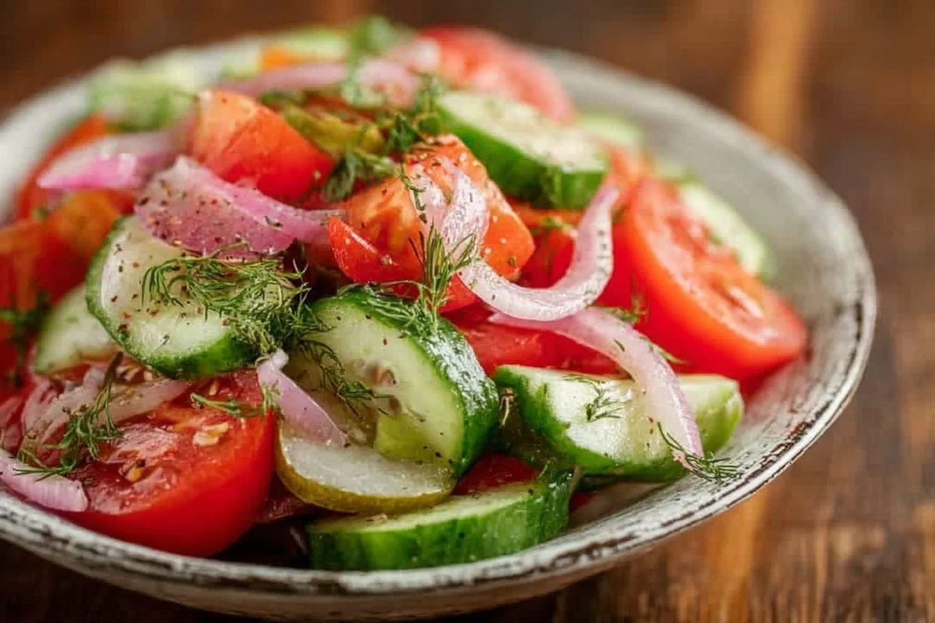 Cucumber Tomato Salad with Dill Vinaigrette