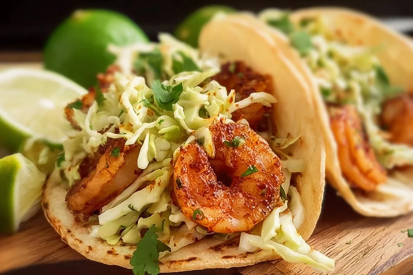 Easy Shrimp Tacos with Cabbage Slaw