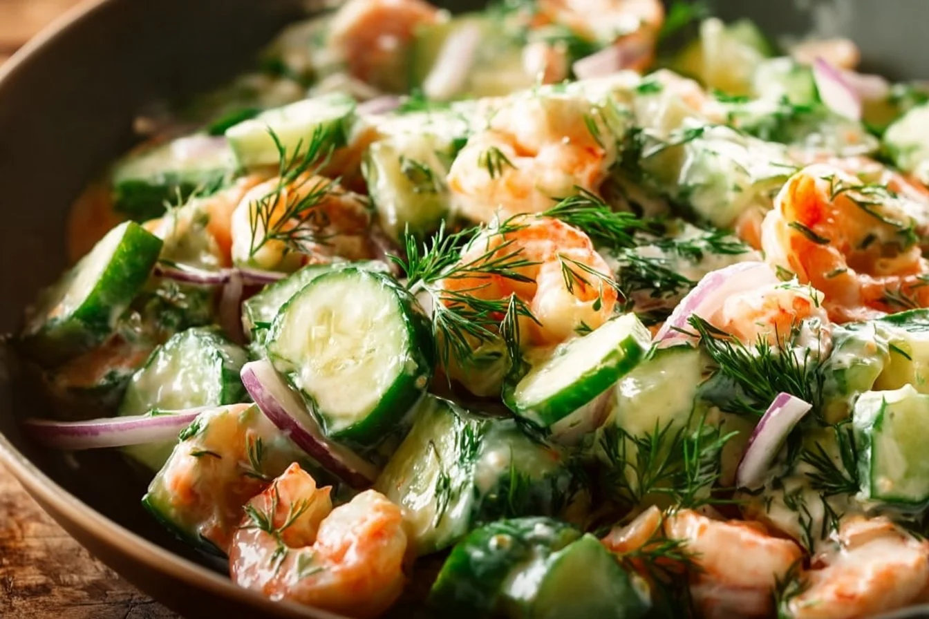 Healthy Cucumber Shrimp Salad