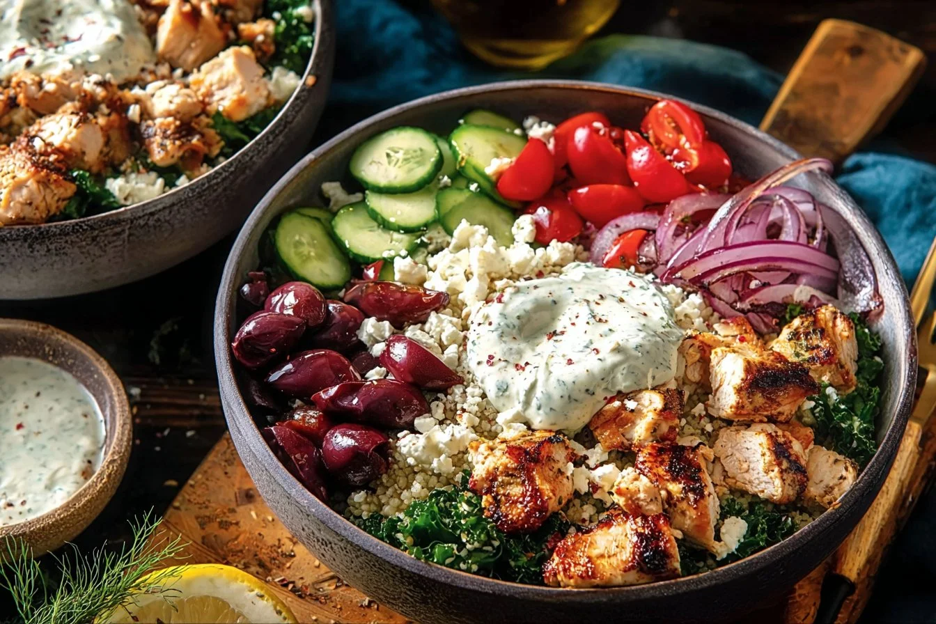 Low-Carb & Keto Greek Chicken Bowls 4 Low-Carb & Keto Greek Chicken Bowls